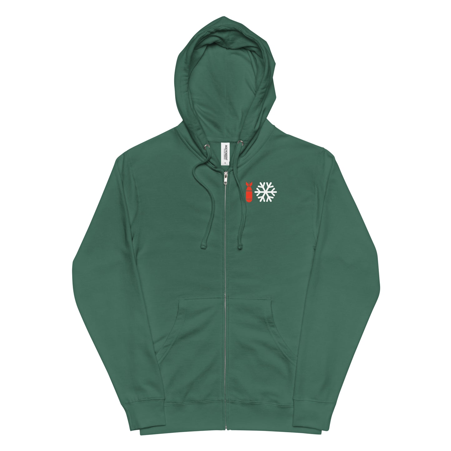 Unisex fleece zip up hoodie