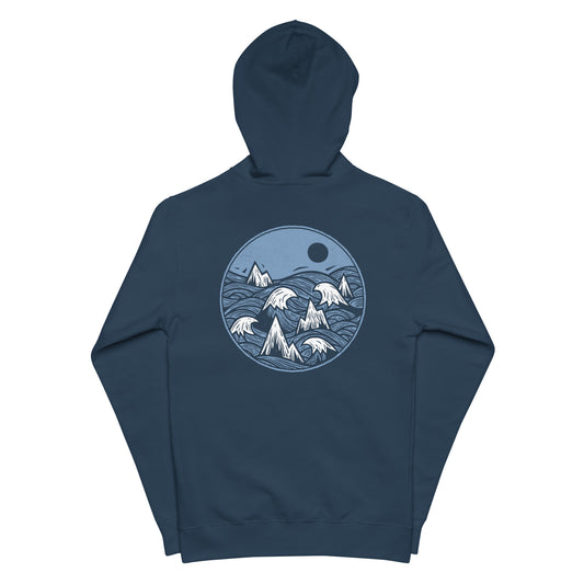 Unisex fleece zip up hoodie